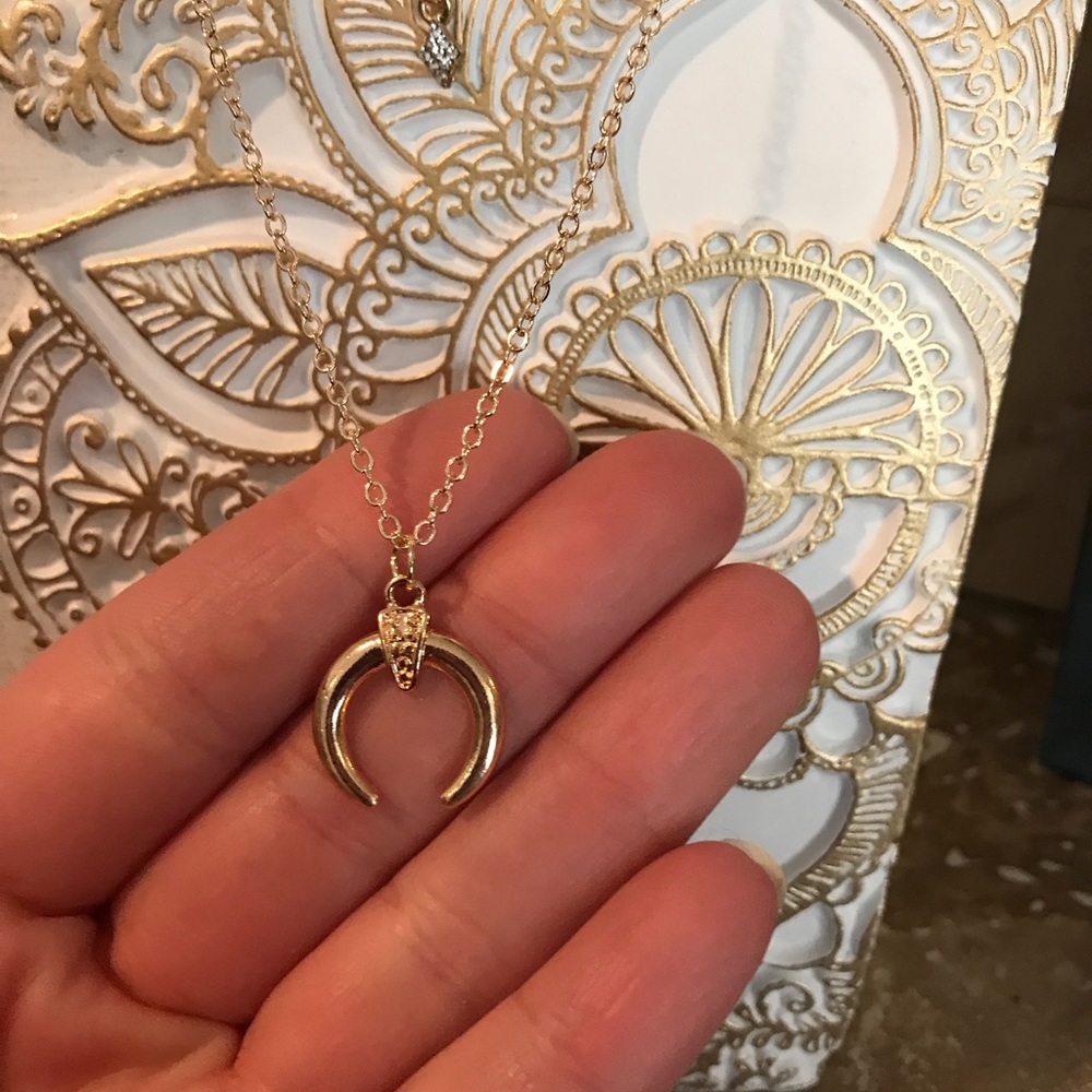 Boho crescent moon & Stars layered choker necklace - Picture 6 of 8